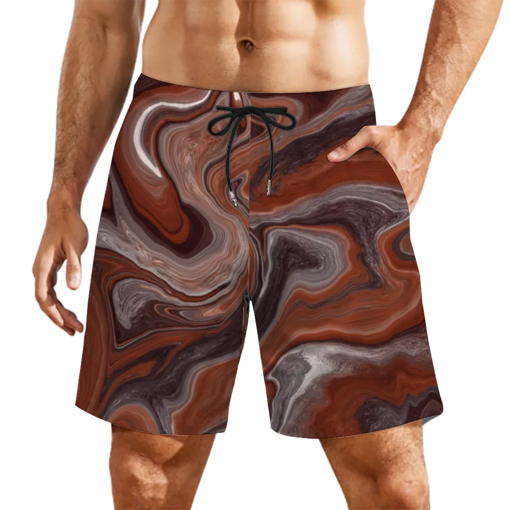 Choc Swirl Mens Double Layer Shorts with 4 Pockets up to 3 XL (FWS)