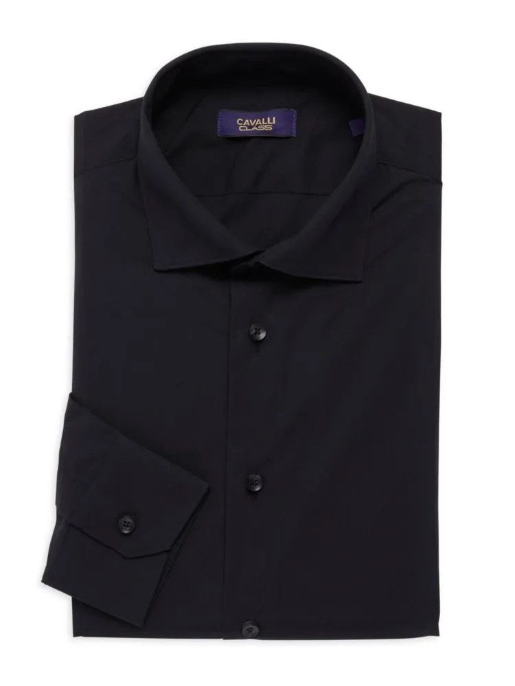 Classic comfortable fit shirt Cavalli Class By Roberto Cavalli, black