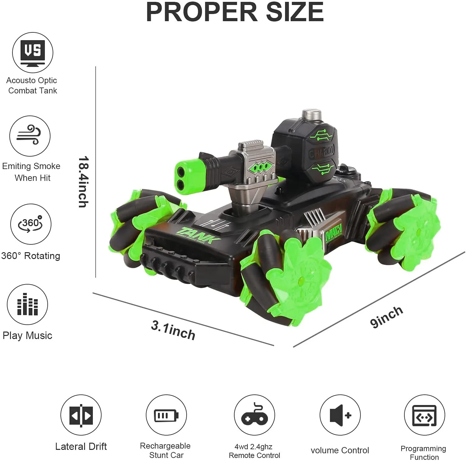 Contixo SC6 RC Remote Control Combat Battle Tank 1:24 Scale - 2 Pack