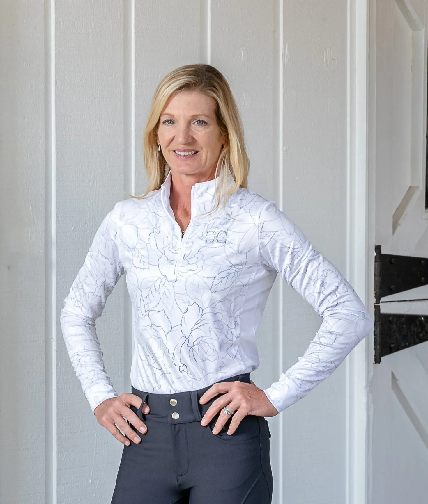 Correct Connect White & Silver Floral Cool and Comfortable Technical Riding Shirt