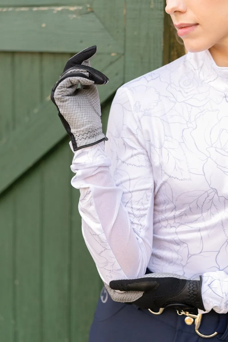 Correct Connect White & Silver Floral Cool and Comfortable Technical Riding Shirt