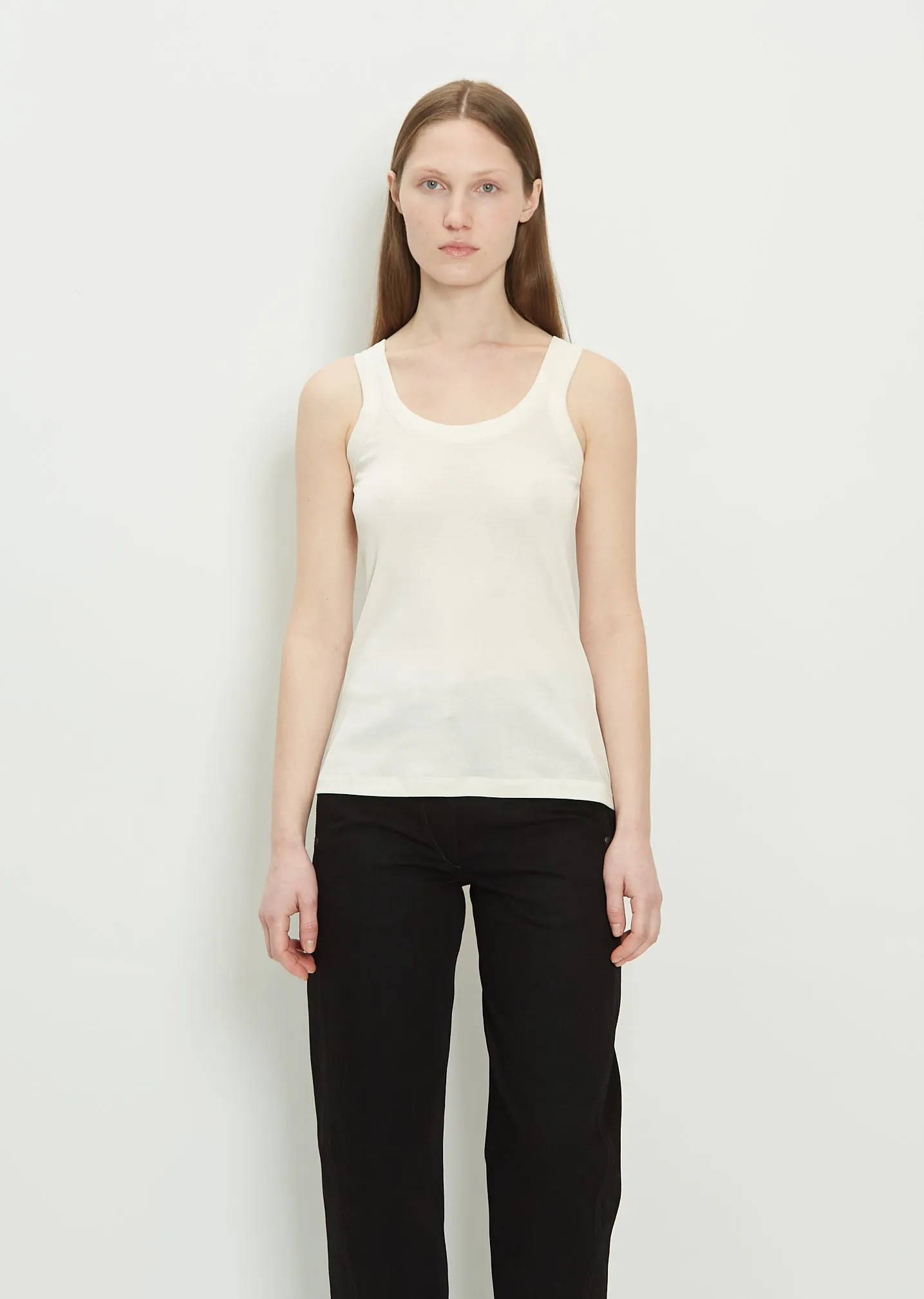 Cotton Jersey Tank — Light Cream