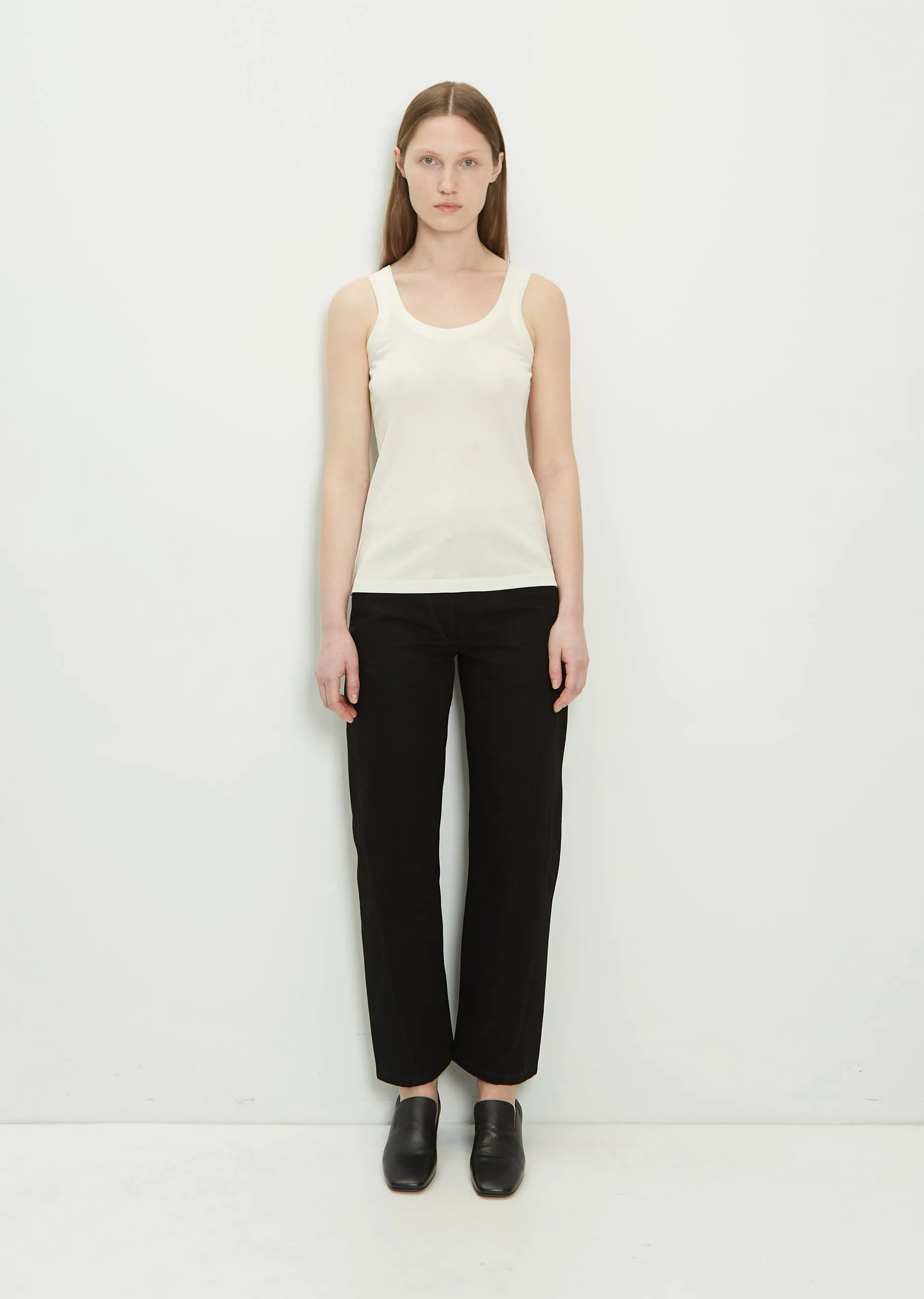 Cotton Jersey Tank — Light Cream