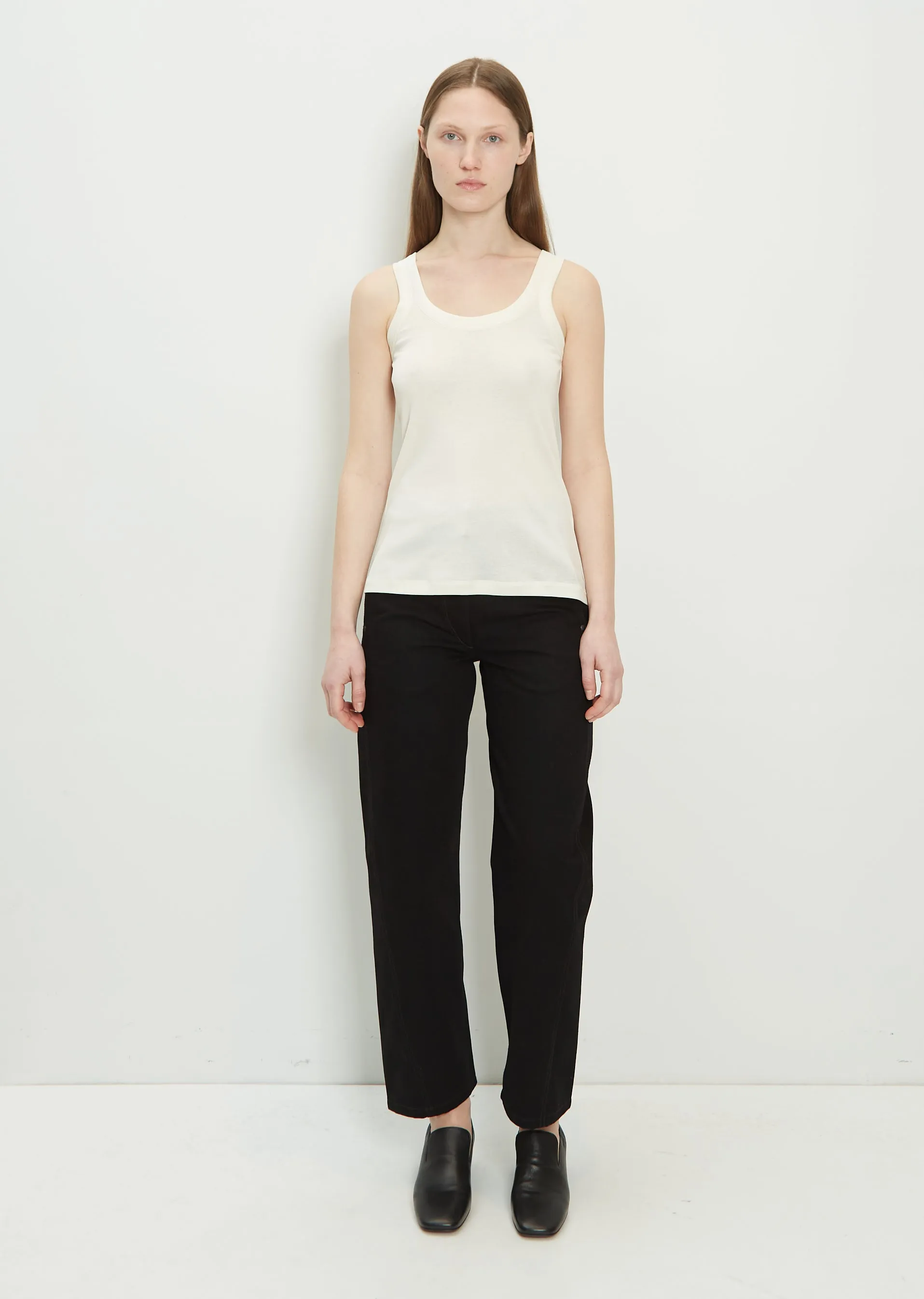 Cotton Jersey Tank — Light Cream