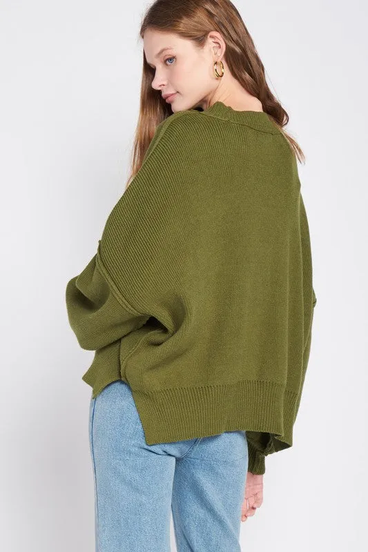 Cozy Casual Oversized Long Sleeve Sweater Top