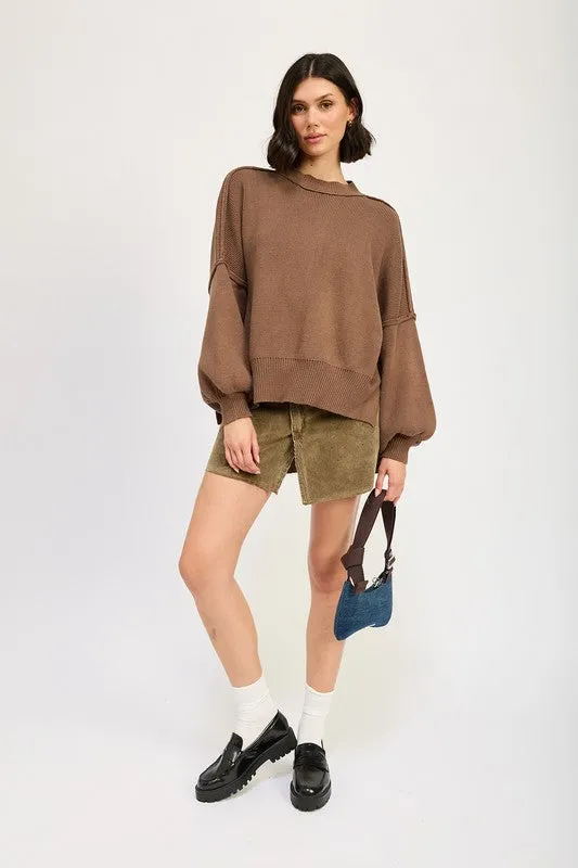 Cozy Casual Oversized Long Sleeve Sweater Top