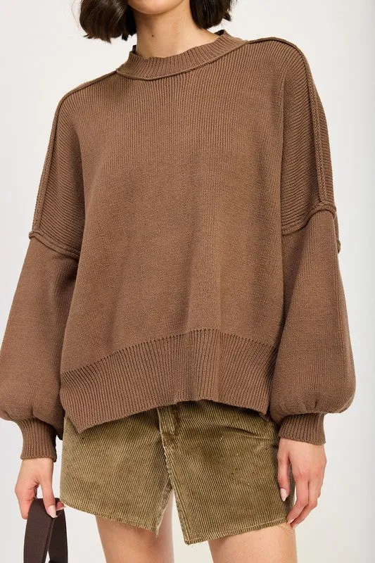 Cozy Casual Oversized Long Sleeve Sweater Top