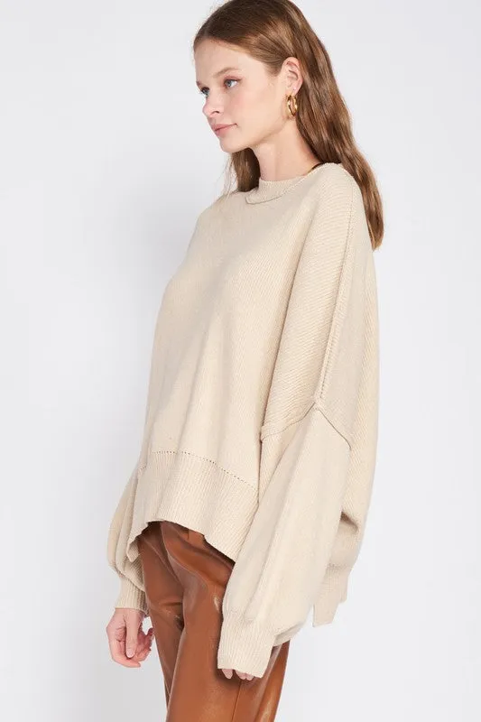 Cozy Casual Oversized Long Sleeve Sweater Top
