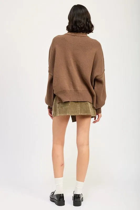 Cozy Casual Oversized Long Sleeve Sweater Top