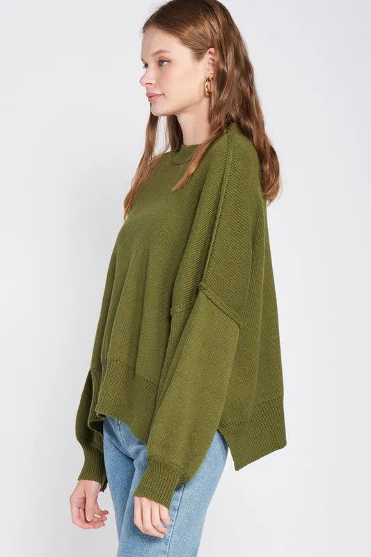 Cozy Casual Oversized Long Sleeve Sweater Top