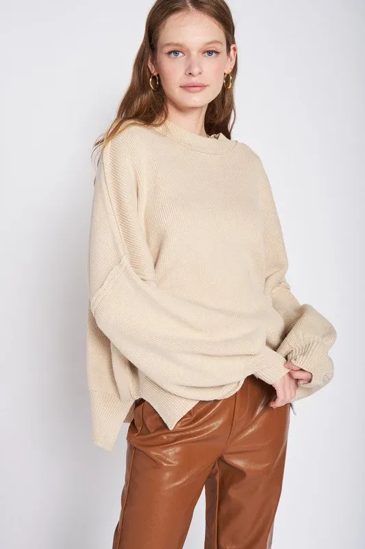 Cozy Casual Oversized Long Sleeve Sweater Top
