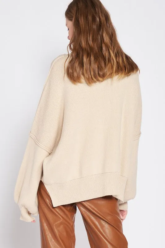Cozy Casual Oversized Long Sleeve Sweater Top