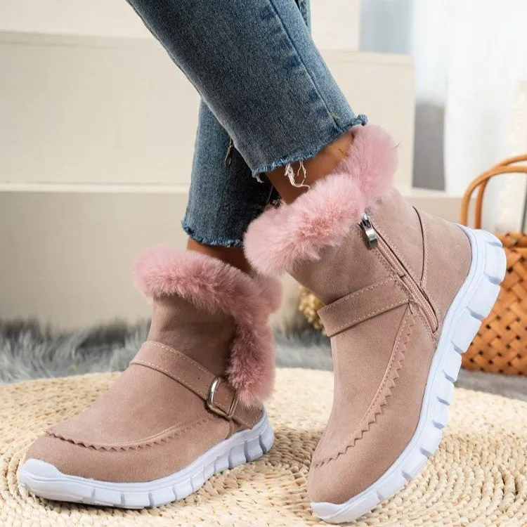 Cuzcare Orthopedic Women Boots Winter Fur Lining Extra Comfortable Warm Fashion Snow Boots