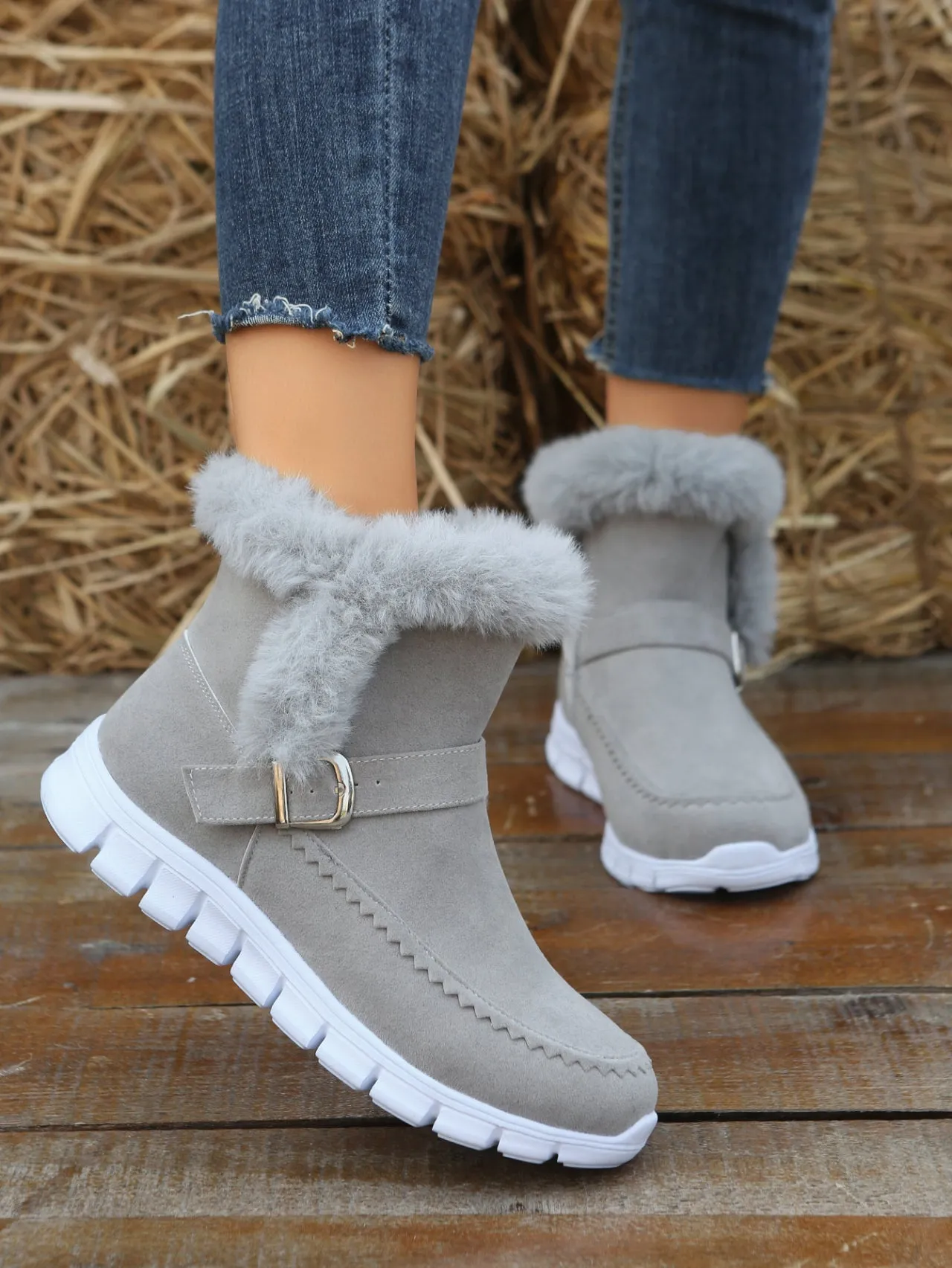 Cuzcare Orthopedic Women Boots Winter Fur Lining Extra Comfortable Warm Fashion Snow Boots