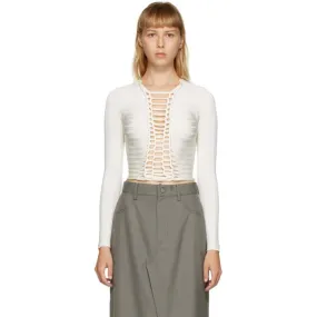 Dion Lee White Central Braid Top