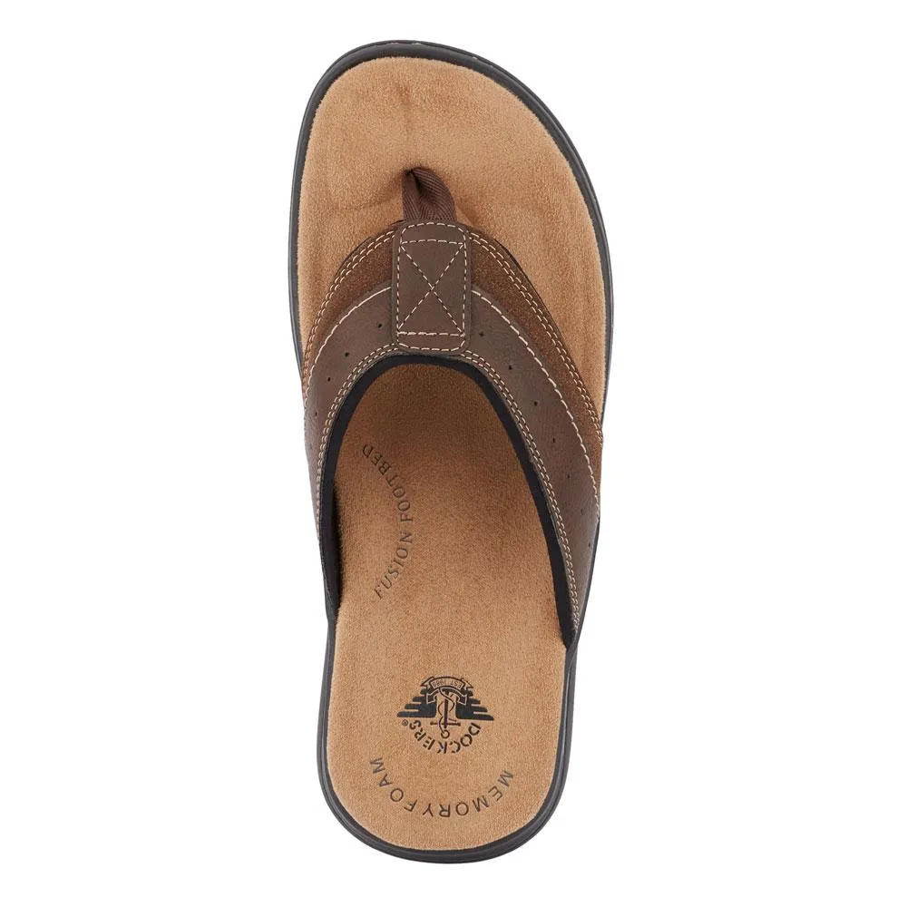 Dockers Briar Men's Leather Slides with Memory Foam Footbed
