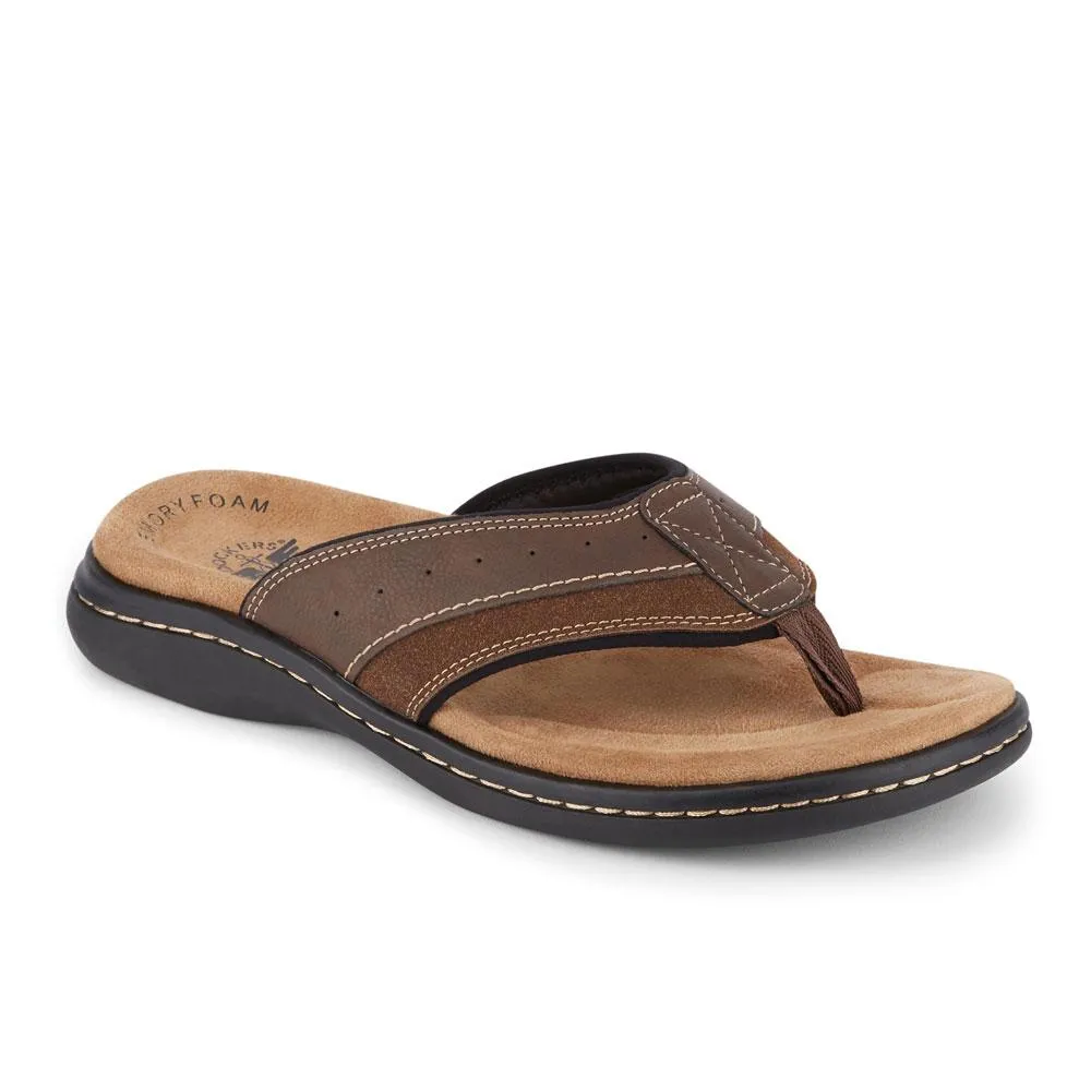 Dockers Briar Men's Leather Slides with Memory Foam Footbed