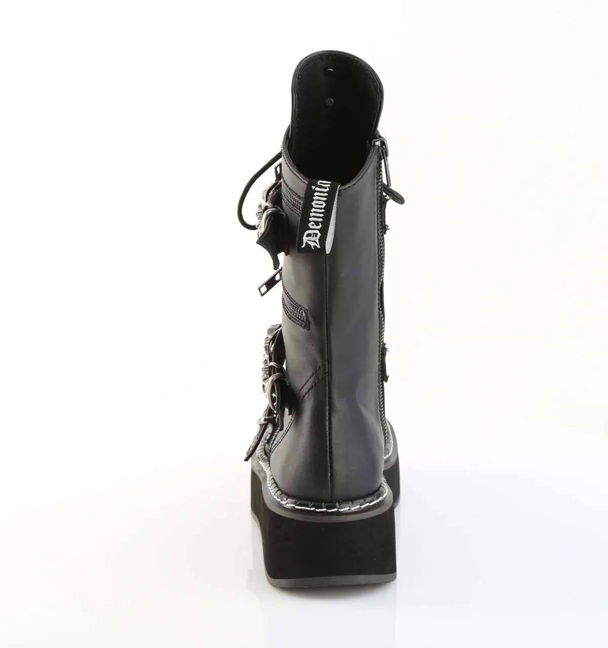 EMILY-82 DemoniaCult Black Vegan Leather Sexy Women's Mid-Calf & Knee High Boots (Alternative Footwear)