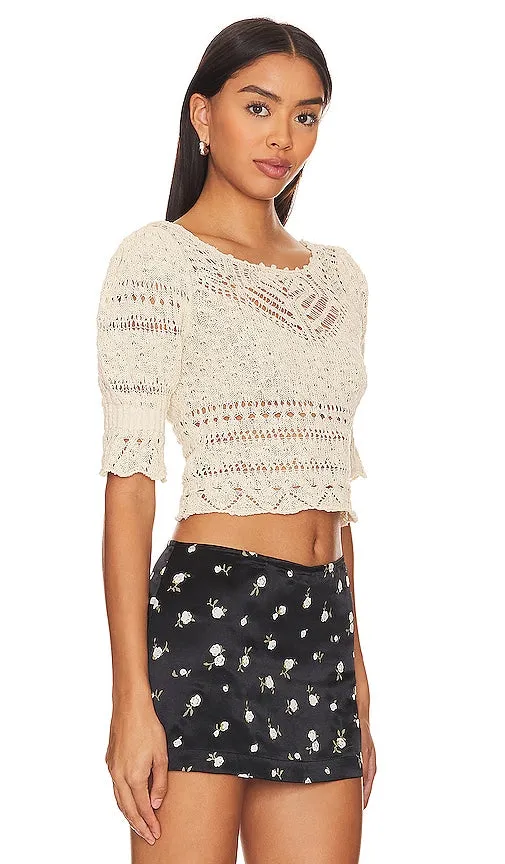Free People Country Romance Top in Beige