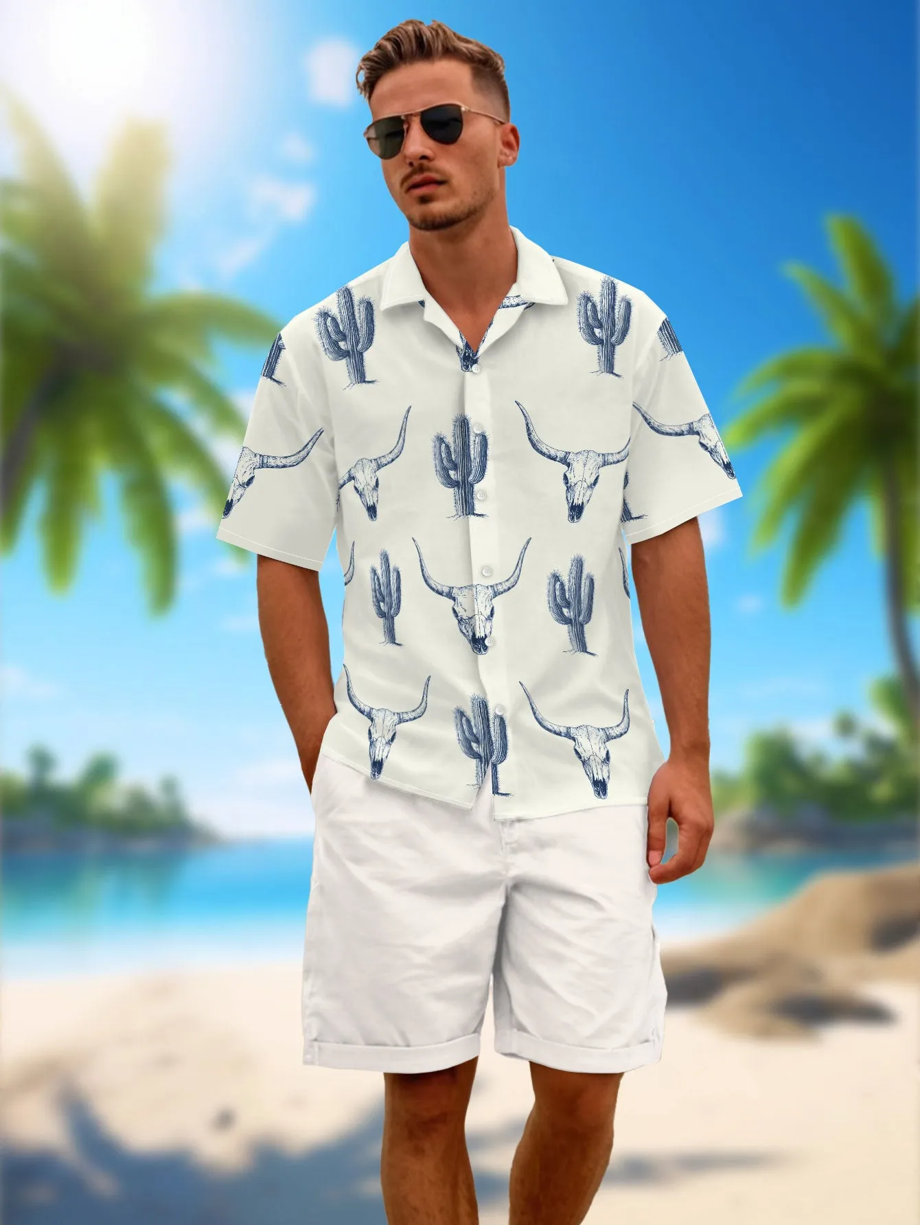 Funny Hawaiian Shirt for Men Aloha Short Sleeve Casual Button Down Shirt