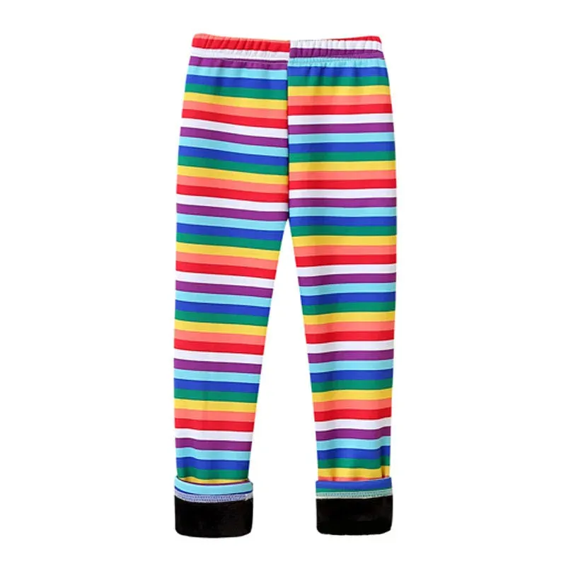 Girls' Warm, Thick Velvet Leggings with Adorable Designs for Kids