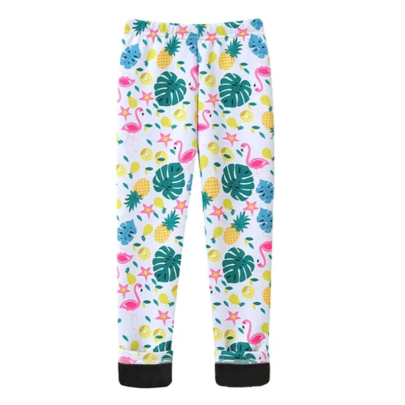 Girls' Warm, Thick Velvet Leggings with Adorable Designs for Kids
