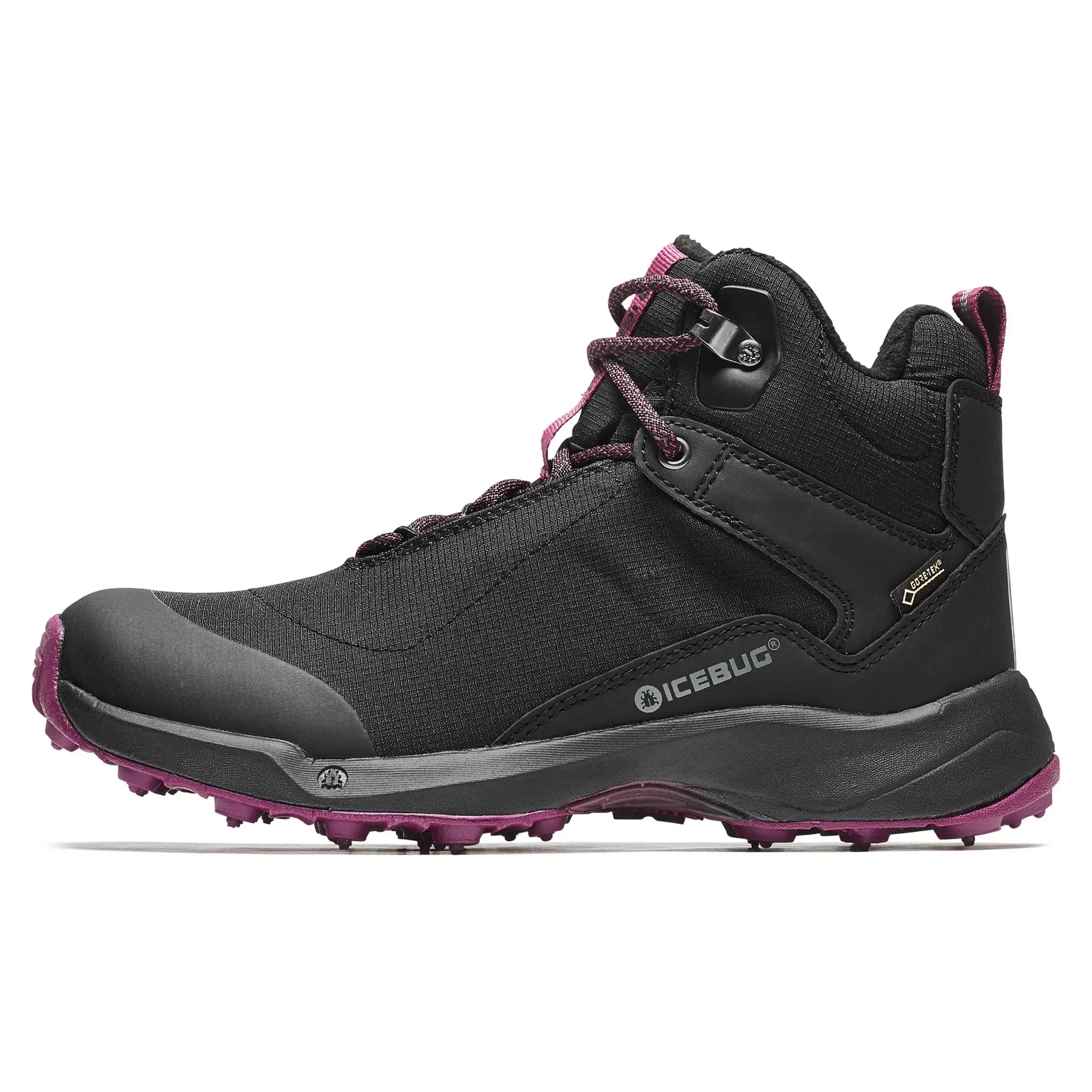 Icebug Women's Pace3 BUGrip Winter Boots- Black/ Hibiscus
