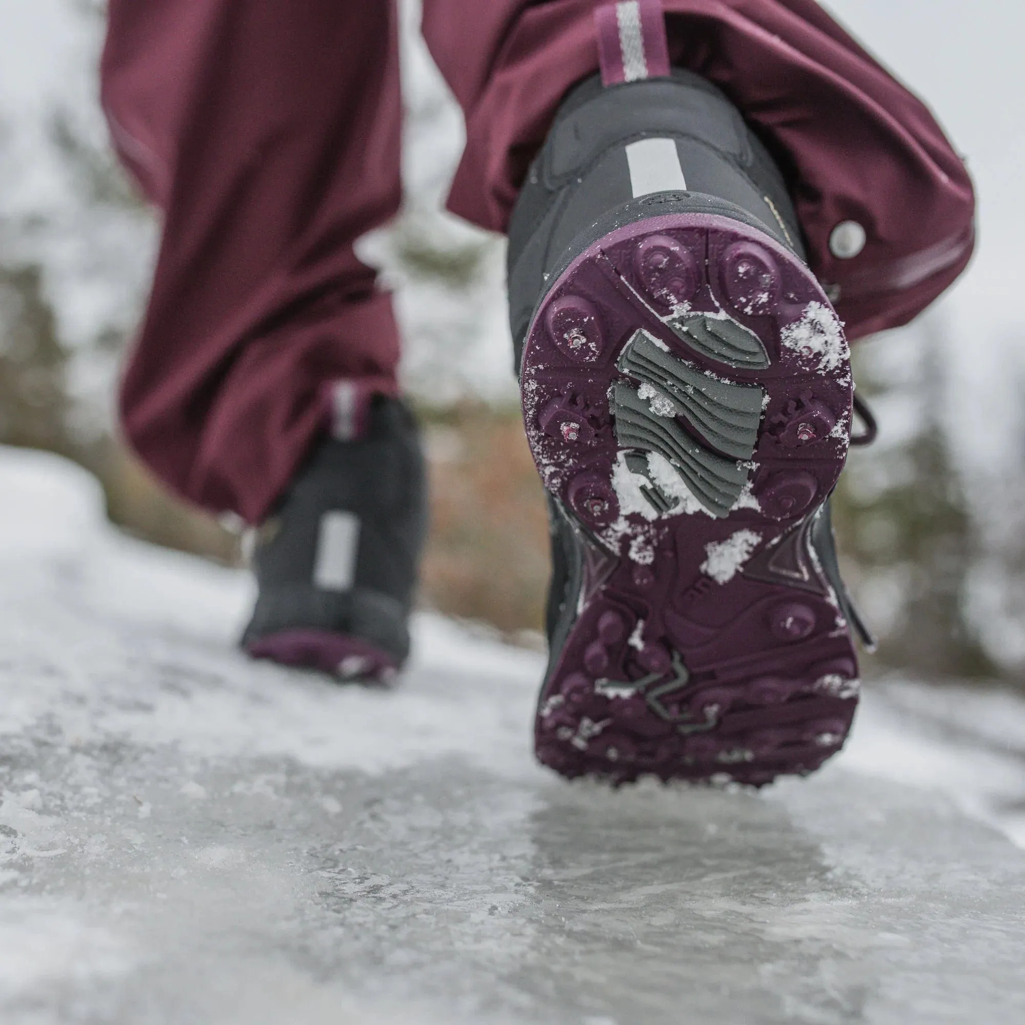 Icebug Women's Pace3 BUGrip Winter Boots- Black/ Hibiscus
