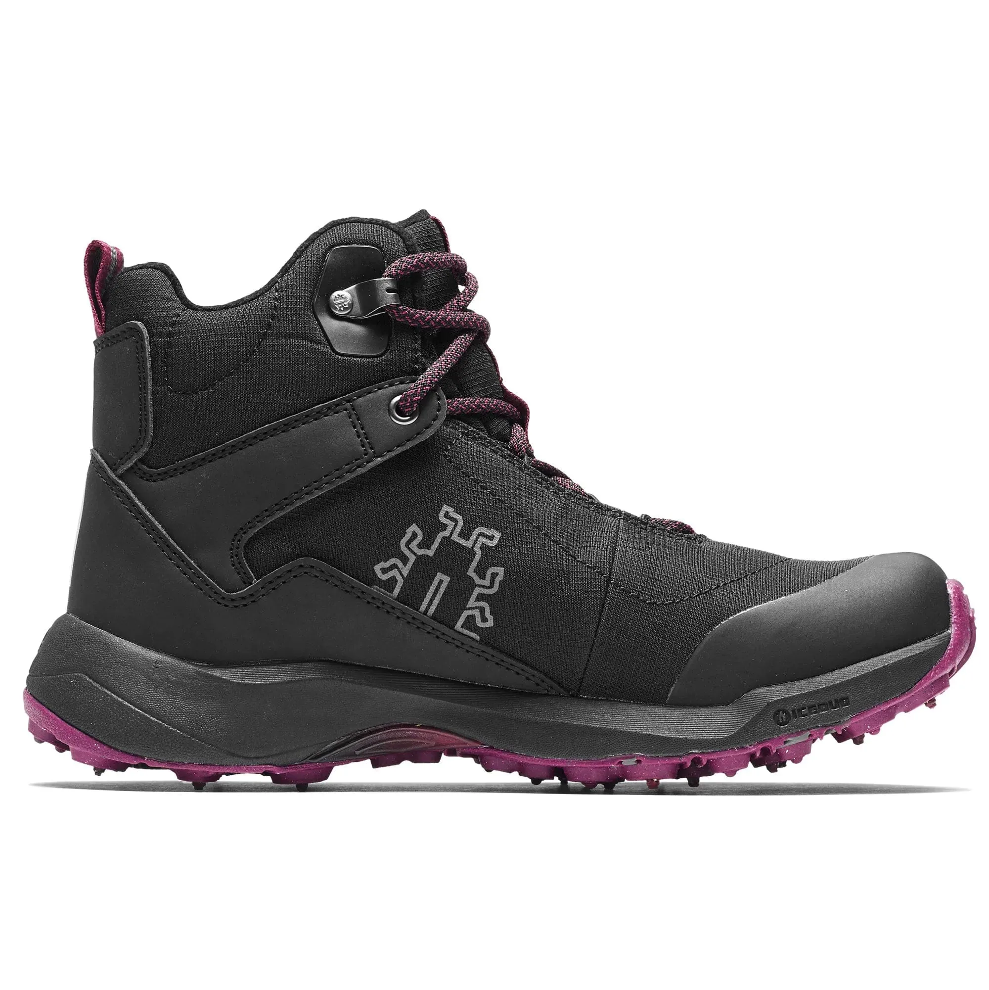 Icebug Women's Pace3 BUGrip Winter Boots- Black/ Hibiscus