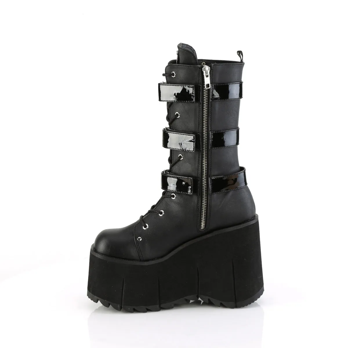 KERA-110 DemoniaCult Black Vegan Leather Sexy Women's Mid-Calf & Knee High Boots (Alternative Footwear)
