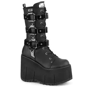 KERA-110 DemoniaCult Black Vegan Leather Sexy Women's Mid-Calf & Knee High Boots (Alternative Footwear)