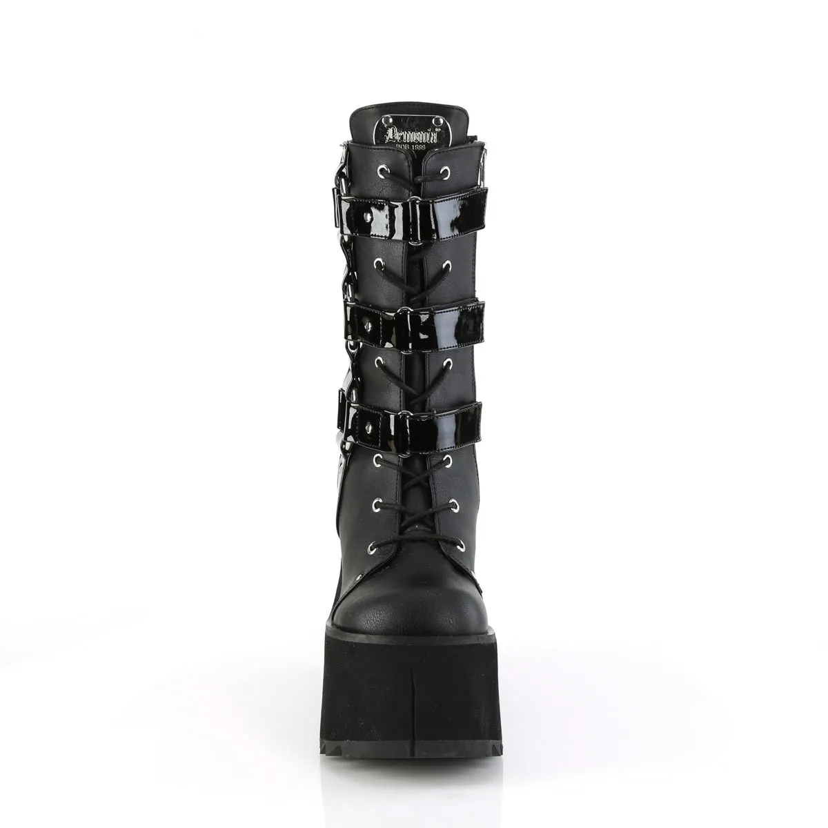 KERA-110 DemoniaCult Black Vegan Leather Sexy Women's Mid-Calf & Knee High Boots (Alternative Footwear)