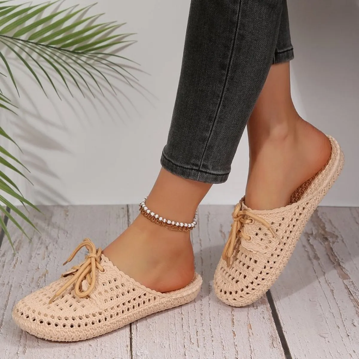 Lace-Up Casual Flat Sandals