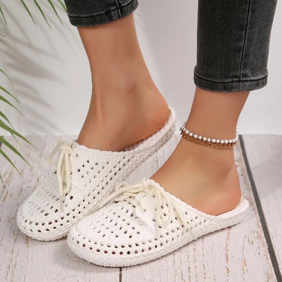 Lace-Up Casual Flat Sandals