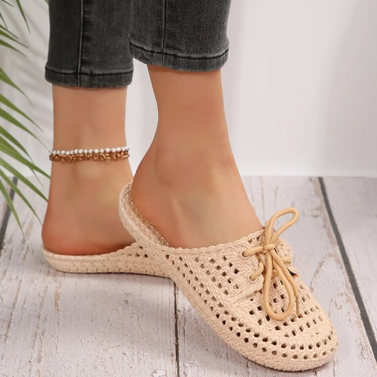 Lace-Up Casual Flat Sandals