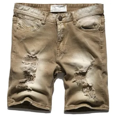 Men's Casual Ripped Jeans Shorts
