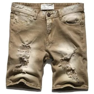 Men's Casual Ripped Jeans Shorts