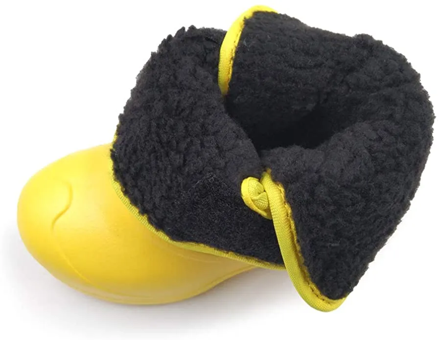 New Amoji Boy's/Girl's Unisex Snow Boots in Yellow & Black, Easy-slip on design, Sz 13 Toddler!