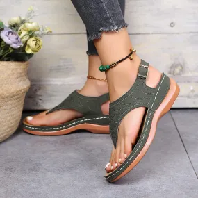 NEW Sandals for Women Flats Flip Flops Shoes with Buckle Ankle Strap Comfortable Bohemian Flat Shoes for Women Sandals Breathable Dressy Summer Shoes Outdoor, Green, Sz 8