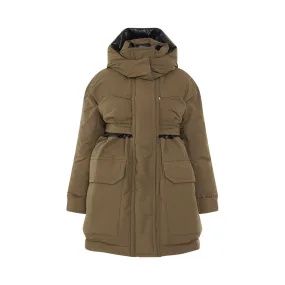 Padded Jacket with Hood in Beige