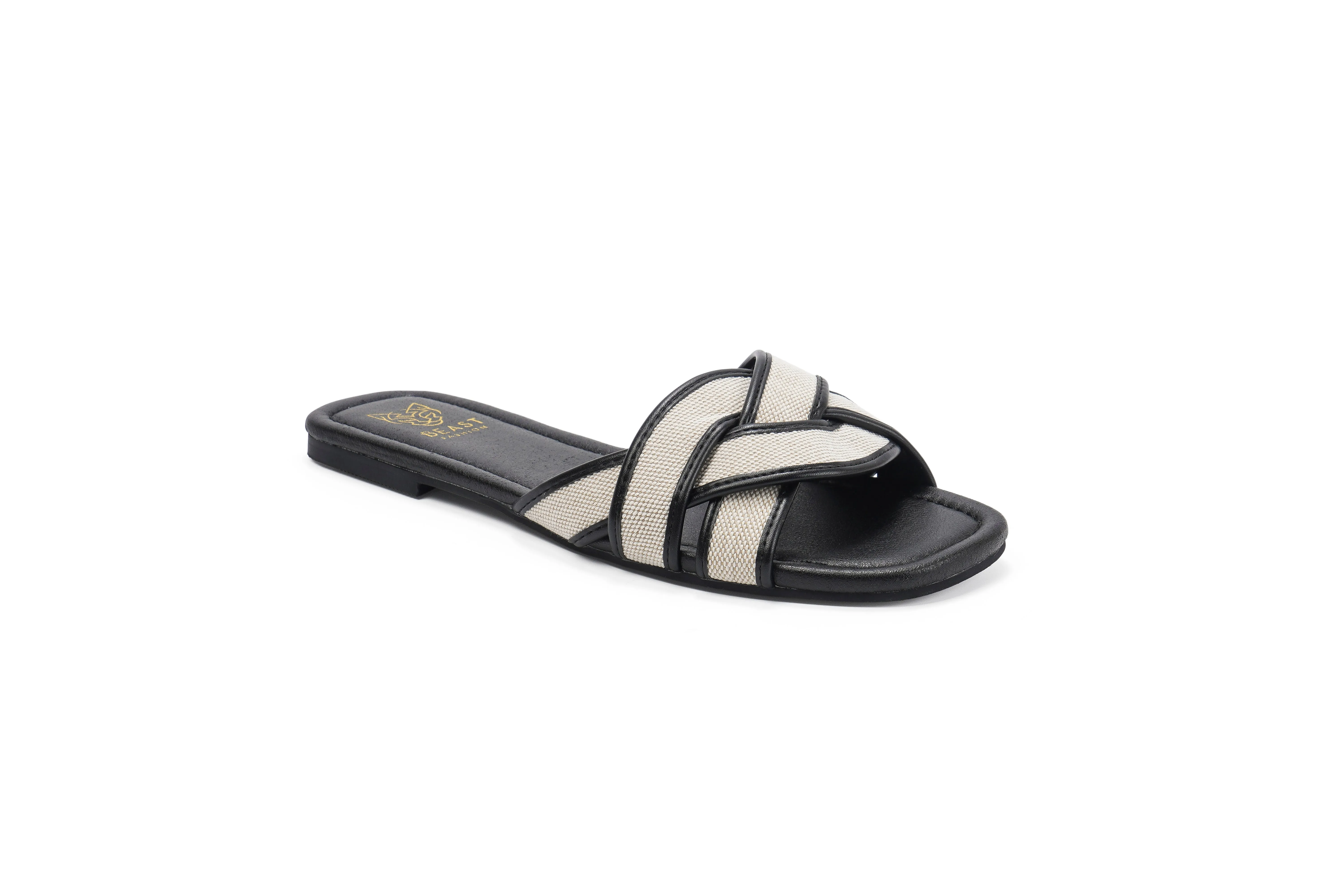 PAIGE-07 Woven Slide Sandals