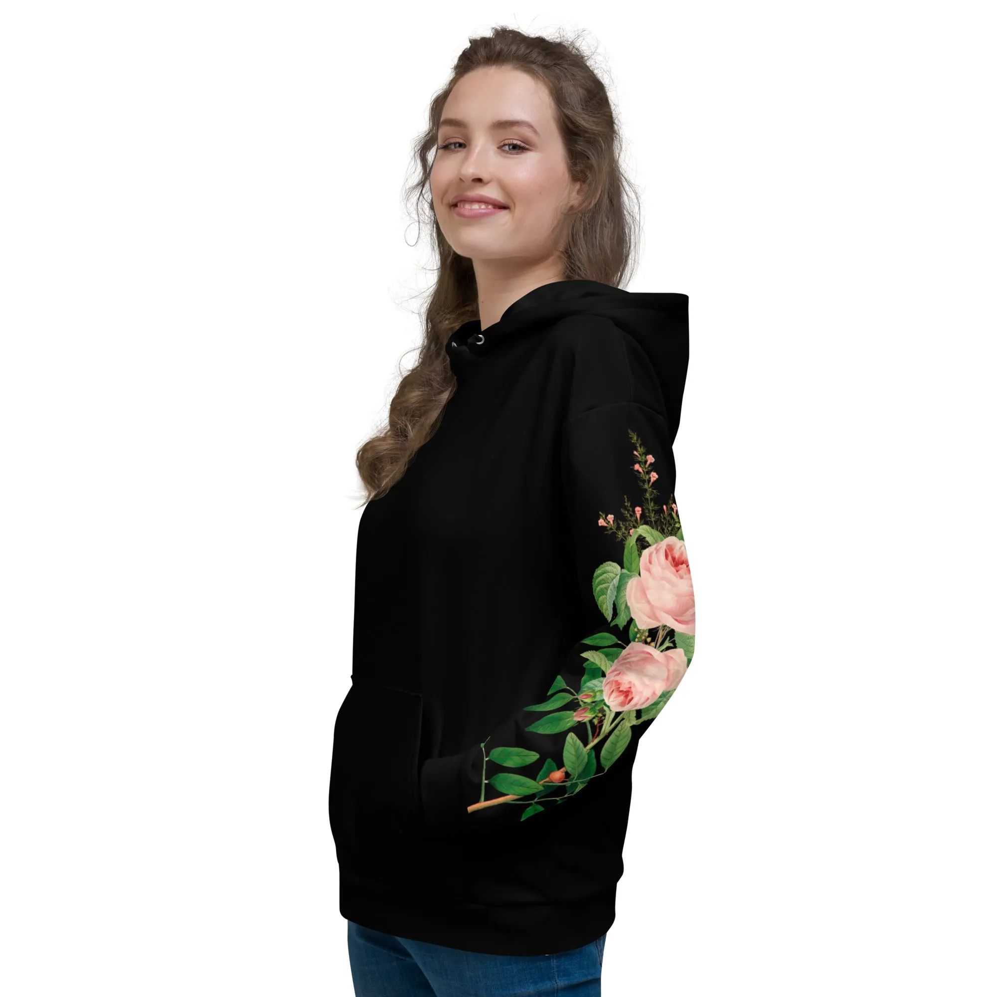 Pink Rose Sleeves Hoodie