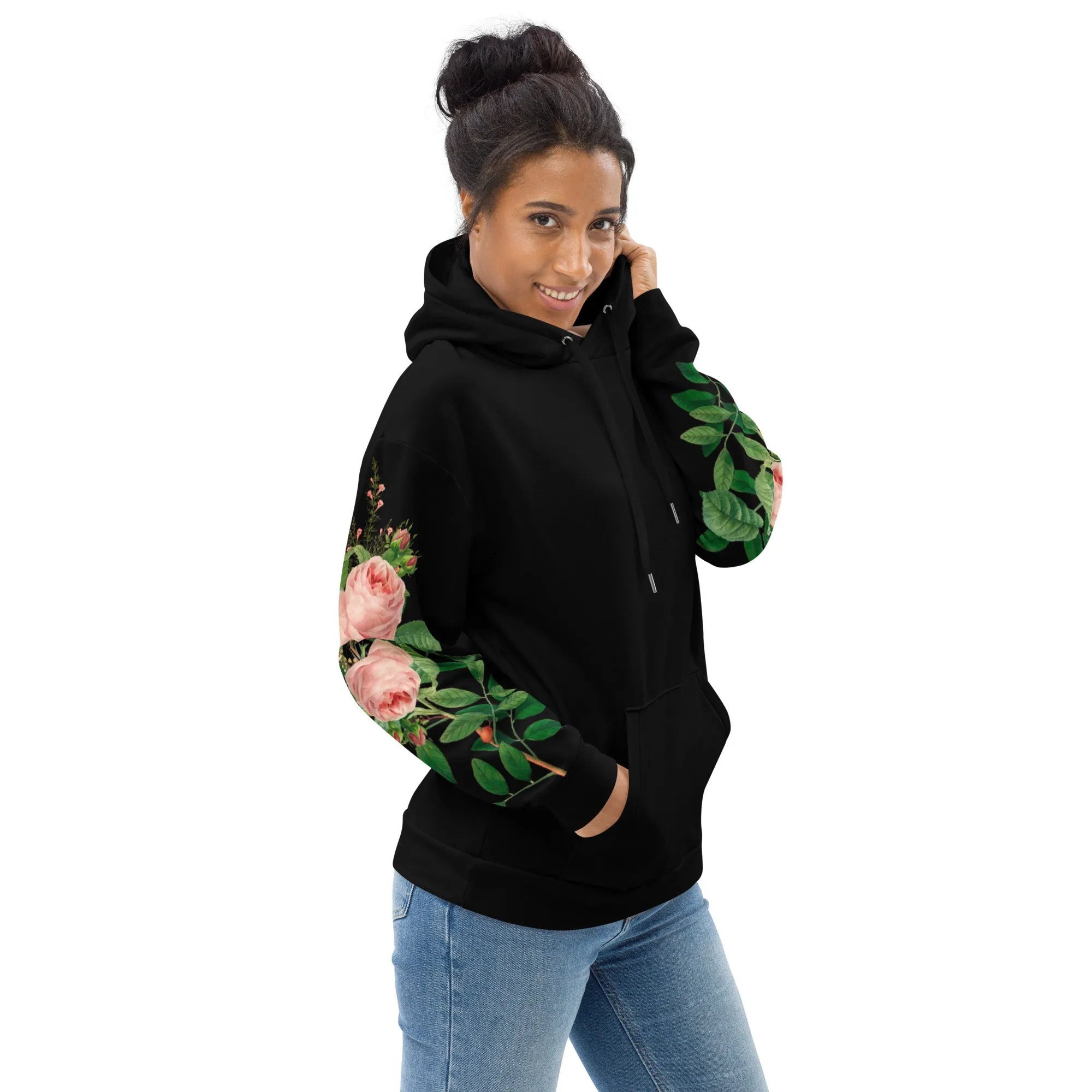 Pink Rose Sleeves Hoodie