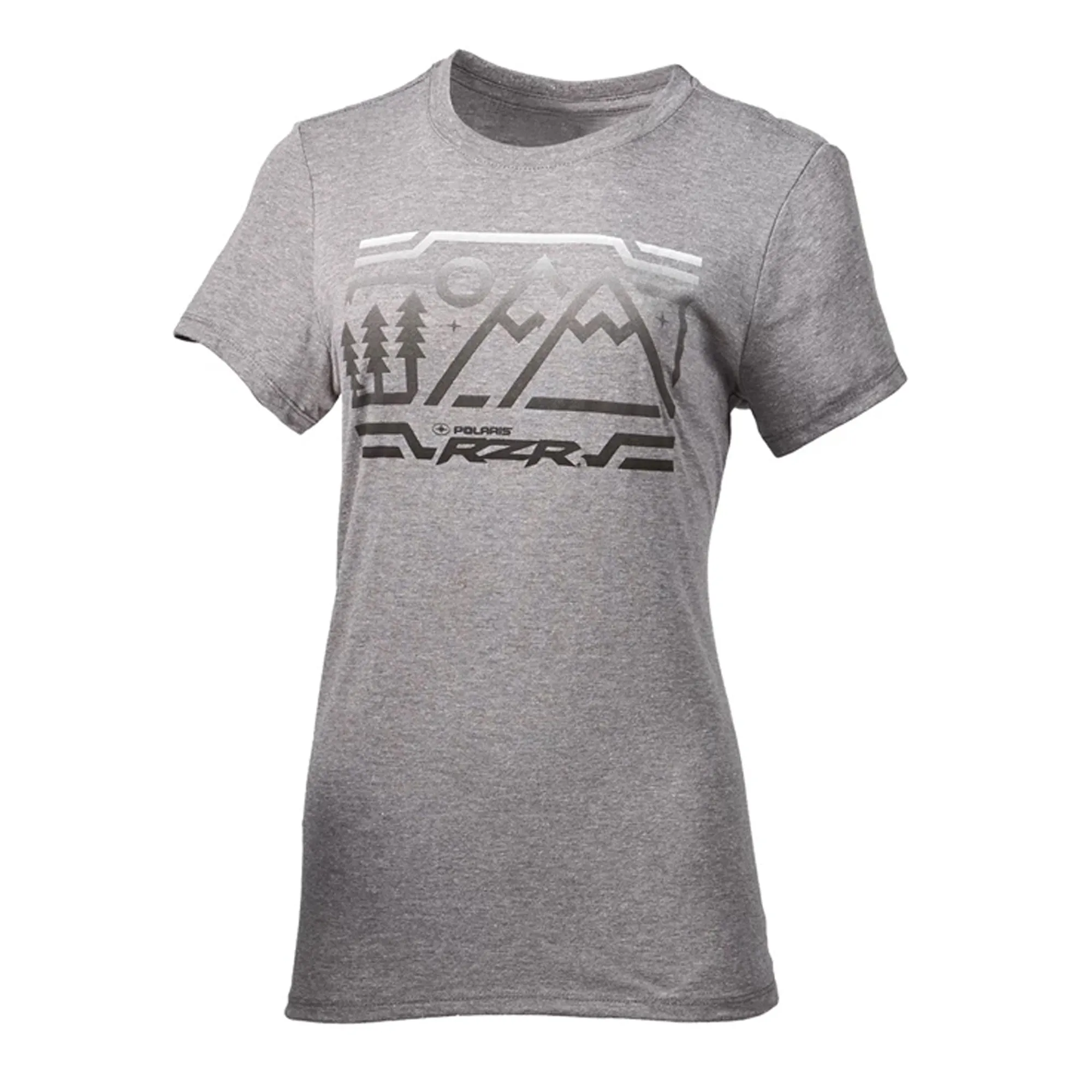 Polaris  Gray Womens RZR Scenic Tee Short Sleeve Fitted Comfortable Graphic