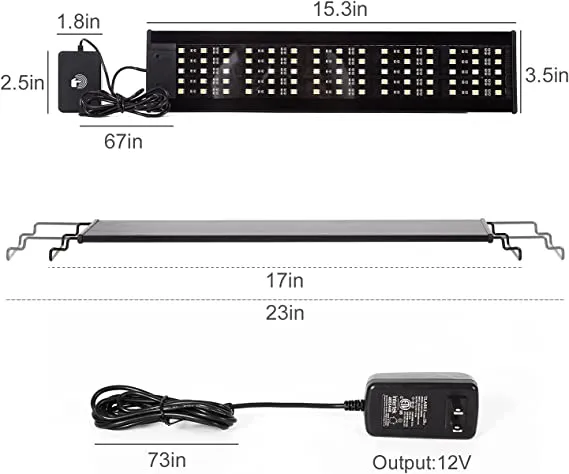 REPTIZOO Terrarium/Aquarium 18" LED Light Hood 15W #LED005-CA
