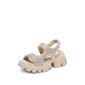 Rose Gold Crystal-embellished Sporty Sandals
