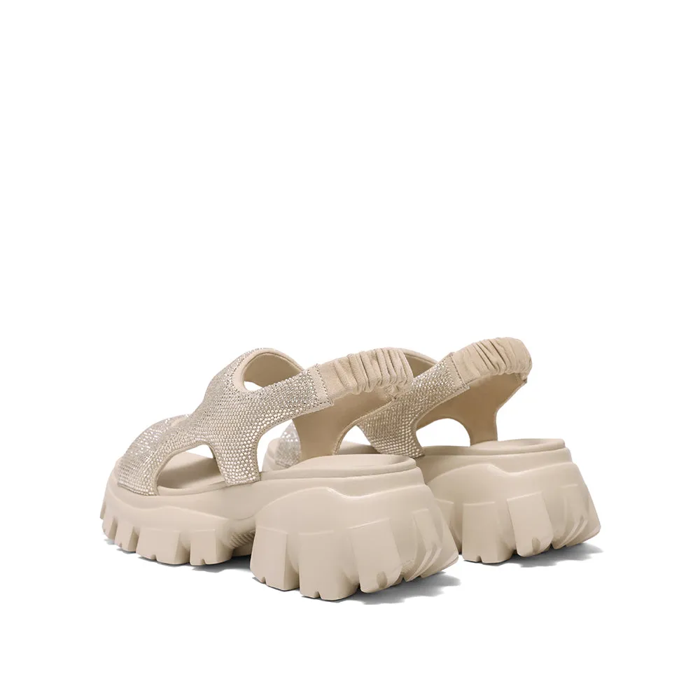 Rose Gold Crystal-embellished Sporty Sandals