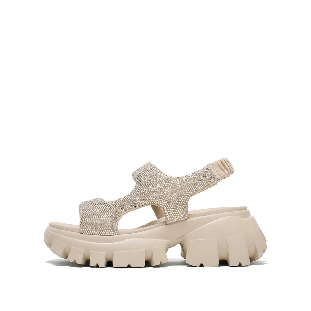 Rose Gold Crystal-embellished Sporty Sandals