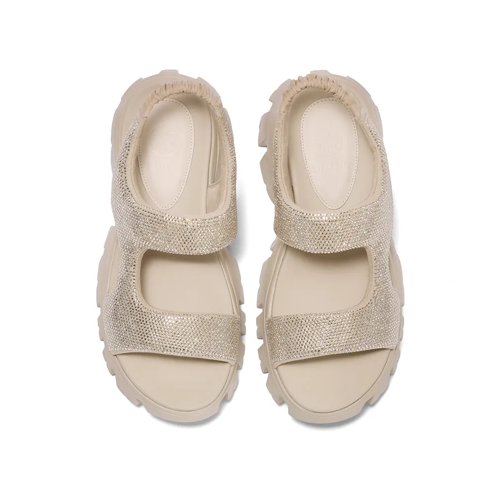 Rose Gold Crystal-embellished Sporty Sandals