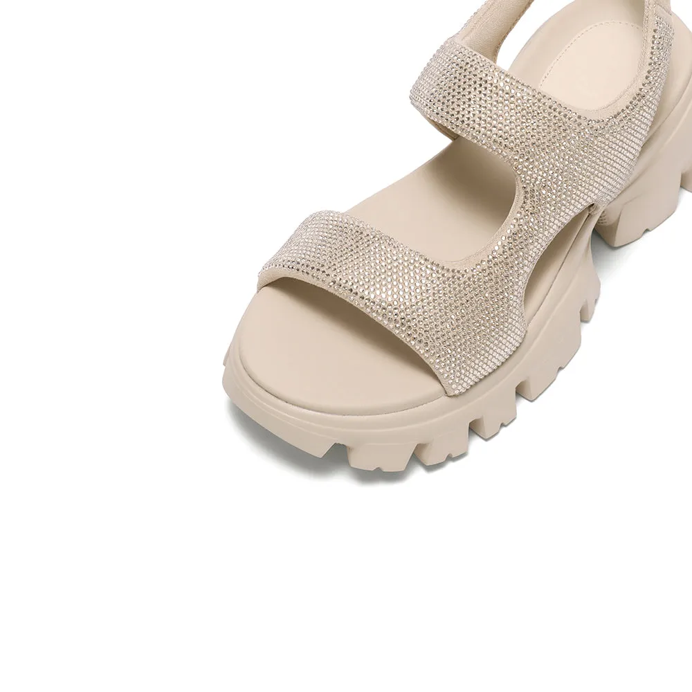 Rose Gold Crystal-embellished Sporty Sandals